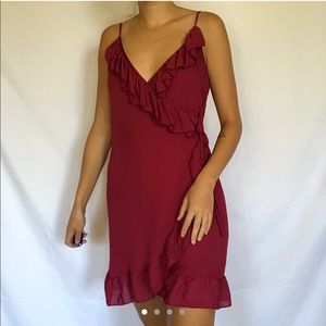 Maroon Wrap Dress